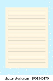 Grid paper. Printable planner with color horizontal lines. Printing paper note on color background. Optimal A4 size. Time management concept. Pattern for school, copybook, notebook, diary, notes, book