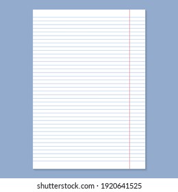Gitterpapier. Realistisches leeres Blatt aus Papier im Format A4. Gestreifter Hintergrund mit Farbdiagramm. Geometrisches Muster für Schule, Bildschirmhintergrund, Texturen, Notebook. Leer auf transparentem Hintergrund.