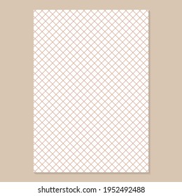 Papel de cuadrícula. Hoja de papel en blanco en formato A4. Fondo cuadrado con gráfico de color. Patrón geométrico para la escuela, fondo de pantalla, texturas, cuaderno. En blanco sobre fondo transparente.