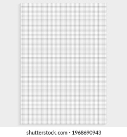 Grid paper. Realistic blank lined paper sheet in A4 format. Squared background with color graph. Geometric pattern for school, wallpaper, textures, notebook. Lined blank on transparent background.