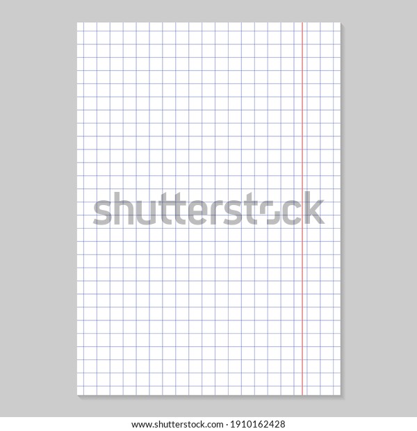 Grid paper. Realistic blank lined paper sheet
in A4 format. Squared background with color graph. Geometric
pattern for school, wallpaper, textures, notebook. Lined blank on
transparent background.
