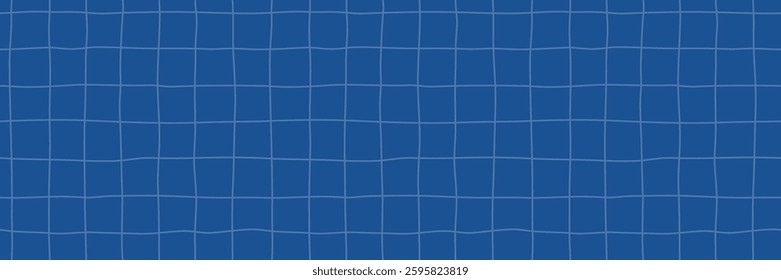 Grid Paper Seamless Pattern. Vector Blue Background with Lines and Squares. Cute Notebook Paper Texture