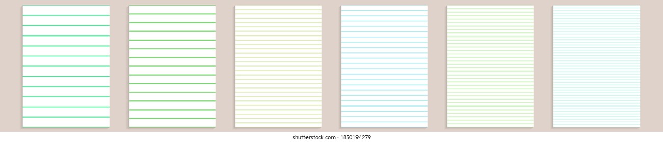 Conjunto de papel de cuadrícula. Resumen de fondo rayado con gráfico de color. Patrón geométrico para la escuela, fondo de pantalla, texturas, cuaderno. A4 en blanco aislado en fondo transparente. Cuadrícula de milímetro.