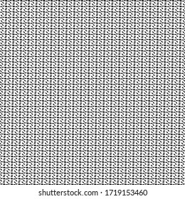 Grid pattern consisting of dashes or stitches. Textile fabric. Graphics in black and white.