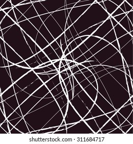grid pattern of curved lines, chaos, seamless vector background.