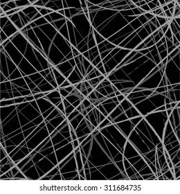 grid pattern of curved lines, chaos, seamless vector background.