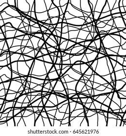grid pattern of curved lines, chaos, seamless vector background