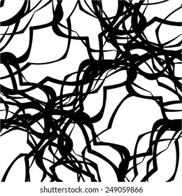 Grid pattern of curved lines, seamless vector background.