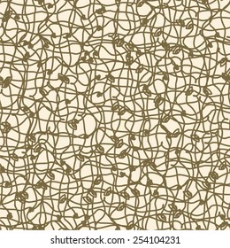 The grid pattern of the curves liny with knots, seamless vector background.