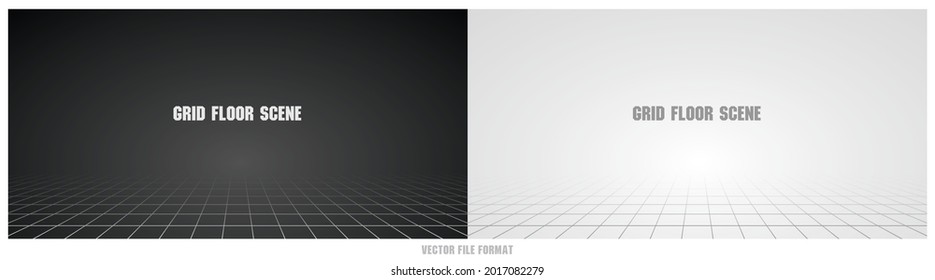 grid pattern floor on black and white background illustration vector for putting your object