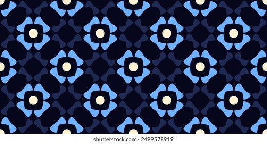 Grid pattern floral texture original flowers background. Trendy neutral fashion ornament. Stylish scarf, dress, shirt textile fabric swatch. Easy to recolor allover print block.