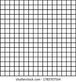 Grid Pattern made from horizontal and vertical lines crossing each other forming two hundred and fifty six equal squares, vintage line drawing or engraving illustration.