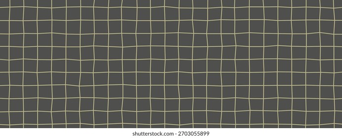 Grid pattern paper background. Notebook lines and squares form a checker texture with wavy, hand-drawn geometric blocks. Vector seamless design. School math sheet template for education materials.