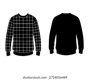 Silueta de la sudadera de la impresión del patrón de la rejilla, maqueta minimalista geométrica de la ropa urbana para el diseño de moda y la marca de la ropa