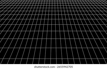 perspectiva da grade no plano de fundo preto