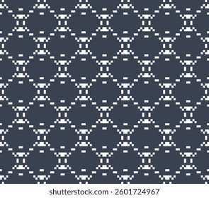 Grid Pixel Tech Pattern, 8 bit system seamless vector background. Great for mobile app, web design, banner, etc.