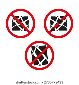 Signo de prohibición de rejilla. Vector del círculo rojo. No hay símbolo de acceso. Icono de patrón prohibido. EPS 10.