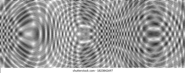 Textura monocroma de rejilla con líneas de fusión y efecto moire. Salvapantallas abstractas recicladas para sitio web, imagen para blog, aplicaciones móviles, paquete, empaque.