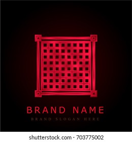 Grid red chromium metallic logo