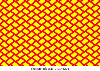 Grid - red and yellow vector pattern, Abstract geometric pattern