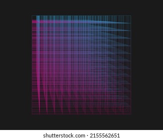Grid retro punk design element on black background. Vector illustration.