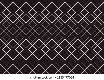 Grid of rhombuses, graphic background with squares, intersection rombuses, abstract geometric background, seamless geometrical pattern. Vector illustration