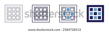 Grid scaling icon in 4 different styles. Thin Line, Line, Bold Line, Duotone. Duotone style. Editable stroke.