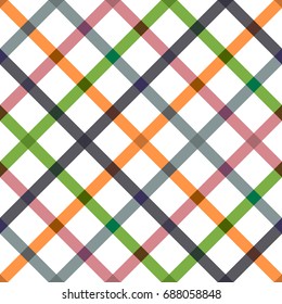 Grid seamless geometric pattern. Colorful striped background.