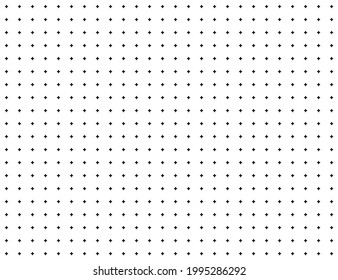 Grid seamless pattern. Subtle halftone patern. Repeated small hatch cross. Repeating tiny element. Abstract texture. Simple geometric background. Faded design. Rectangle black and white prints. Vector