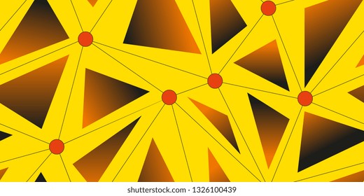 Grid. Seamless pattern of triangles and circles. Modern style. Vector graphics