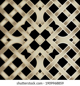 Grid seamless pattern. Vector celtic style background. Ornamental repeat decorative backdrop. Geometric ornaments with knots, lines, stripes, shapes. Symmetrical ornate modern design.