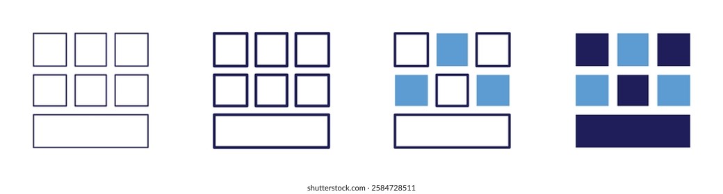 Grid service providers icon in 4 different styles. Thin Line, Line, Bold Line, Duotone. Duotone style. Editable stroke.