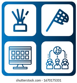 grid simple icons set. Contains such icons as Diffuser, Butterfly net, Grid, Network, can be used for web, mobile and logo
