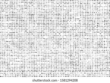 Grid spotted pattern. Abstract grunge halftone lined texture. Distressed uneven grunge background. Abstract vector illustration. Overlay to create interesting effect and depth. Isolated on white. 