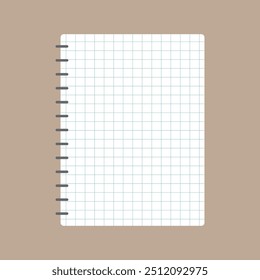 Cuaderno de cuadrícula cuadrado en blanco escrito a mano