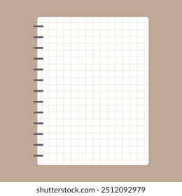 Cuaderno de cuadrícula cuadrado en blanco escrito a mano