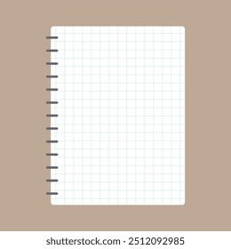 Bloco de anotações manuscrito em branco de grade