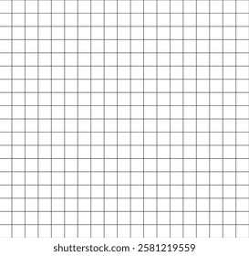 Grid Square Graph Line on White Paper Background. Notebook-Style Grid Texture, Blank Squared Grid for Architectural Design.

