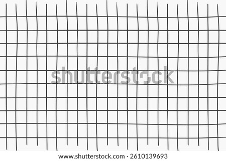 Grid square hand drawn textured lines, notebook grid and striped pattern. Doodle geometric net, chalk or crayon stroke.