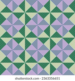 Grid square pattern set crisscross