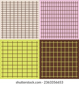 Grid square pattern set crisscross
