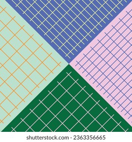 Grid square pattern set crisscross