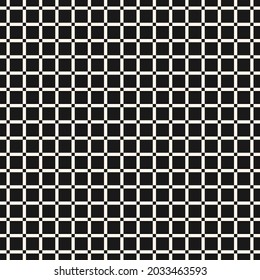 A grid of straight lines. Abstract seamless lattice pattern with formed squares in black and white colors. The ornament is used on covers, business cards, packaging, textiles, fabric, wallpaper, print