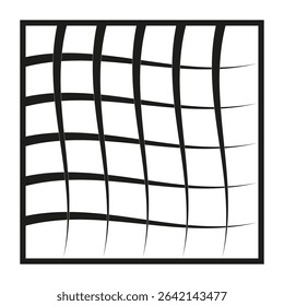 Grid structure icon. Checkered pattern symbol. Vector square layout. Black white design.
