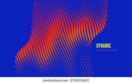 Grid surface. Dynamic particle flow. Abstract background. Big data. Texture. 3D illustration for brochure, poster, cover, card, presentation, flyer or banner. - Powered by Shutterstock - Get 15% off with code: PIKWIZARD15