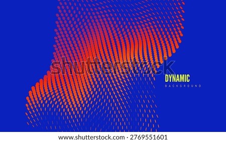 Grid surface. Dynamic particle flow. Abstract background. Big data. Texture. 3D illustration for brochure, poster, cover, card, presentation, flyer or banner.