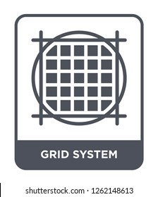 grid system icon vector on white background, grid system trendy filled icons from Technology collection, grid system simple element illustration