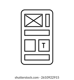 grid system ux ui design line icon vector. grid system ux ui design sign. isolated contour symbol black illustration