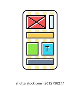 grid system ux ui design color icon vector. grid system ux ui design sign. isolated symbol illustration