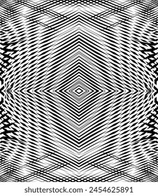 Grid textured geometric monochrome seamless pattern with smooth rounded shapes. Contemporary geo design for textile, home decor,web, printing on tiles, wallpaper, package.